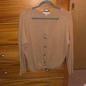 Tan American Eagle Button Sweater
